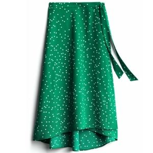 Katie sturino wrap maxi skirt polka dot
